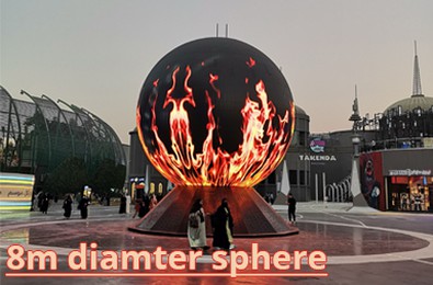 tela conduzida exterior da esfera de 8m